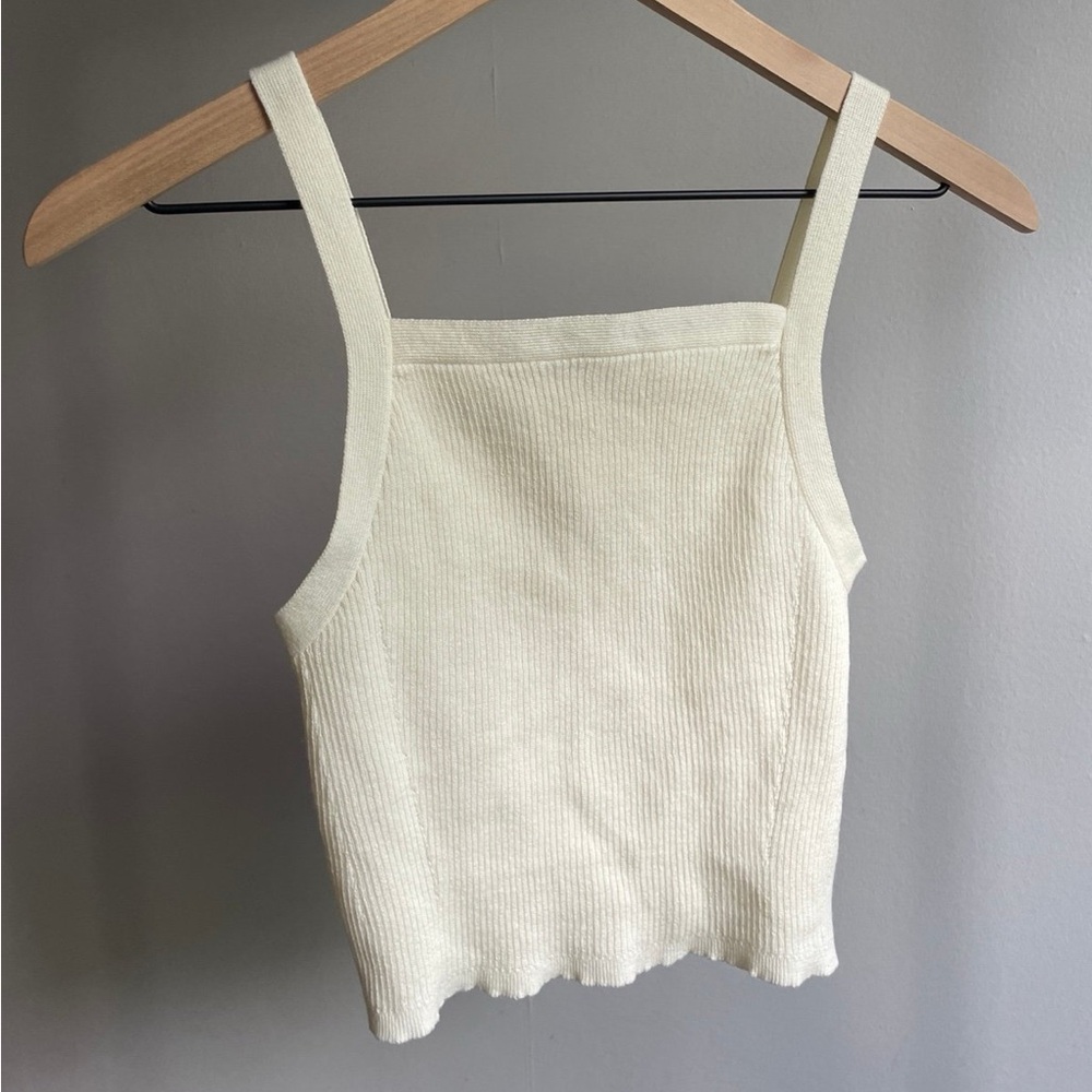 Luca+Grace Cream Ribbed Women's Top